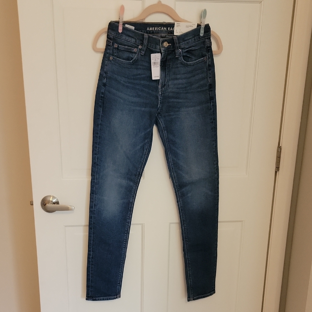 American Eagle Outfitters Women's Dark Blue Skinny Jeans